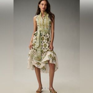 Like new Sue Sartor sleeveless A-line midi dress, size L, worn once